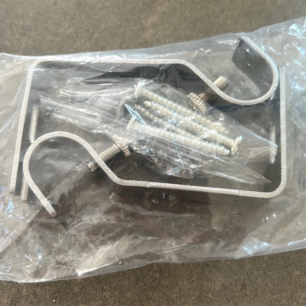 Silver curtain rod brackets